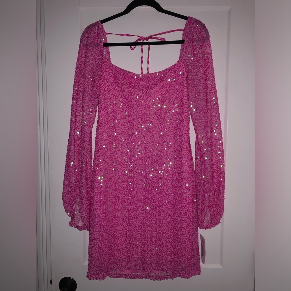 Dillard’s Xtraordinary pink sequin dress, juniors size 13